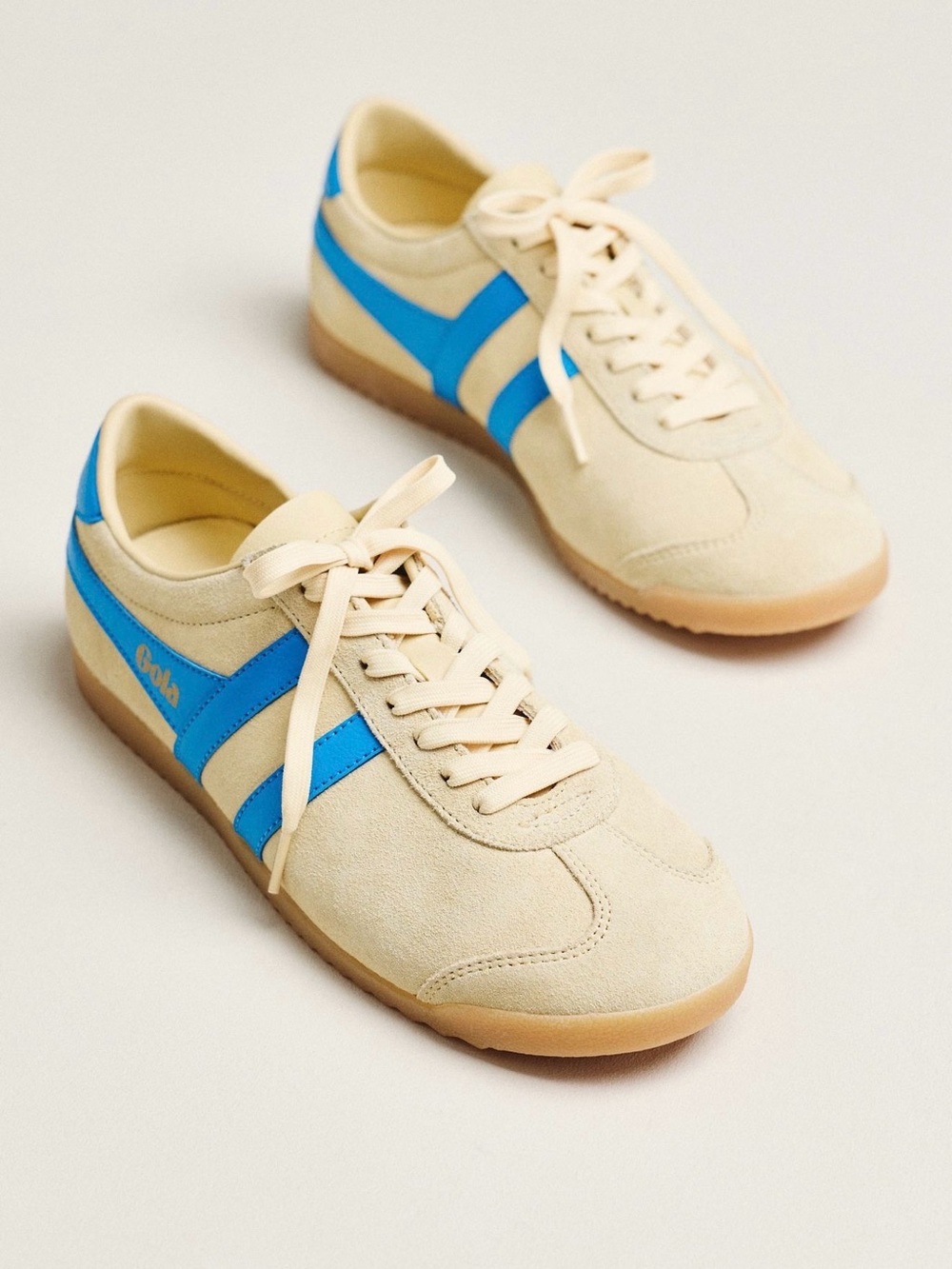 Gola Cream Suede Blue Stripe Gum Sole Retro Sneakers 7